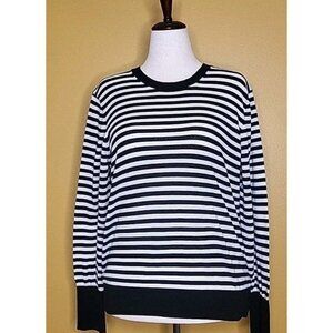 Who What Wear Womens Striped Lightweight Sweater Black White XXL French Sailor